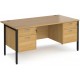 Maestro H Frame Straight Office Desk with 2x2 Drawer Pedestal